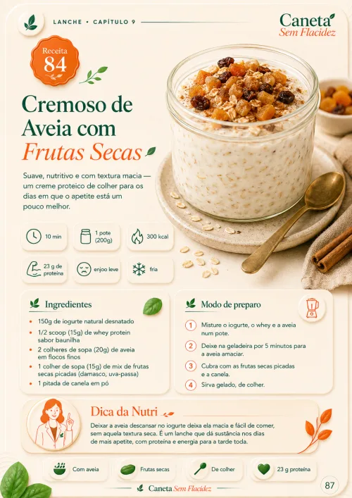 Receita — Cremoso de Aveia com Frutas Secas